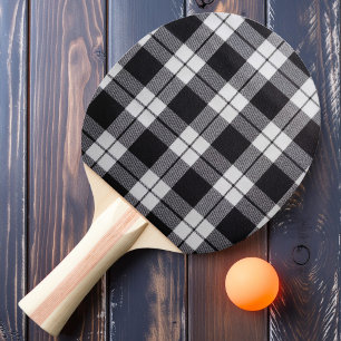 Clastic Black Plaid Ping Pong Paddle