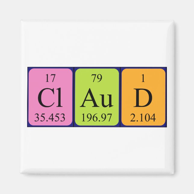 Claud periodic table name magnet (Front)