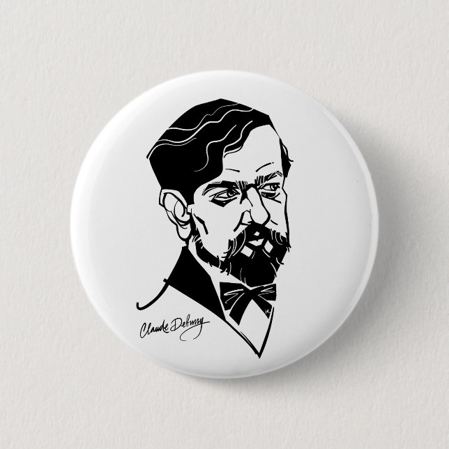 Claude Debussy 2 Inch Round Button (Front)