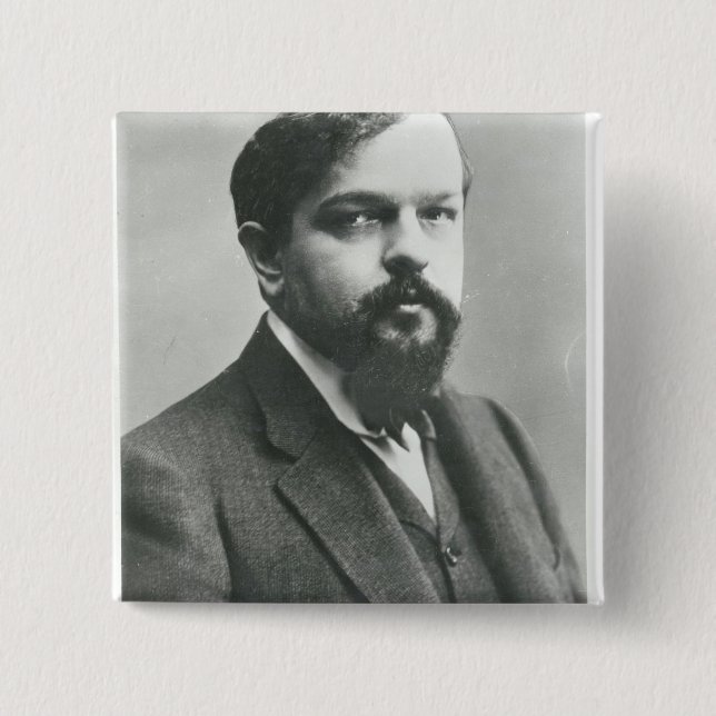Claude Debussy 2 Inch Square Button (Front)