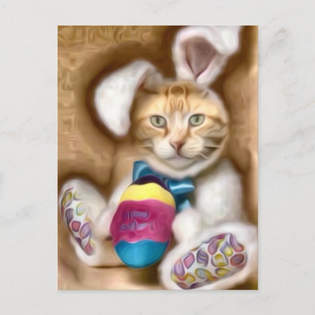 Claude Easter Bunny Holiday Postcard (Front)