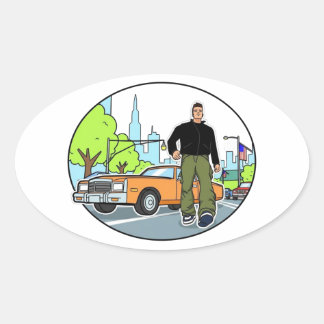 Claude - GTA 3 Oval Sticker