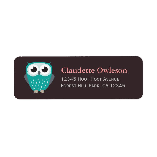 Claude la Petite Chouette | Étiquettes d'adresse d (Devant)