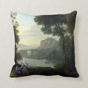 Claude Lorrain Landscape with Hagar and the Angel Throw Pillow