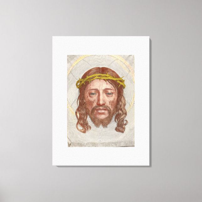 Claude Mellan’s Face of Christ 1649 engraving  Canvas Print (Front)