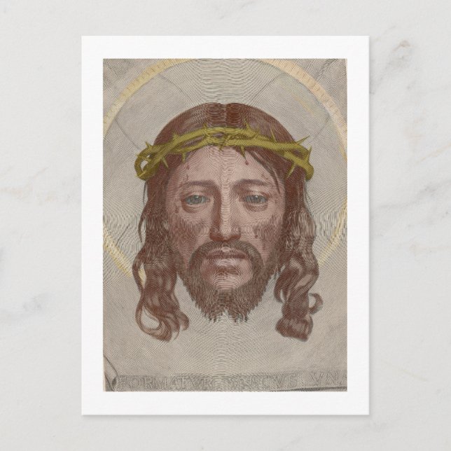 Claude Mellan’s Face of Christ 1649 engraving Postcard (Front)
