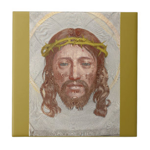 Claude Mellan’s Face of Christ 1649 engraving Tile