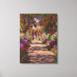 Claude Monet   A Pathway in Monet's Garden Canvas Print
