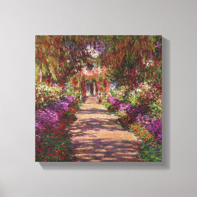 Claude Monet | A Pathway in Monet's Garden Canvas Print (Front)