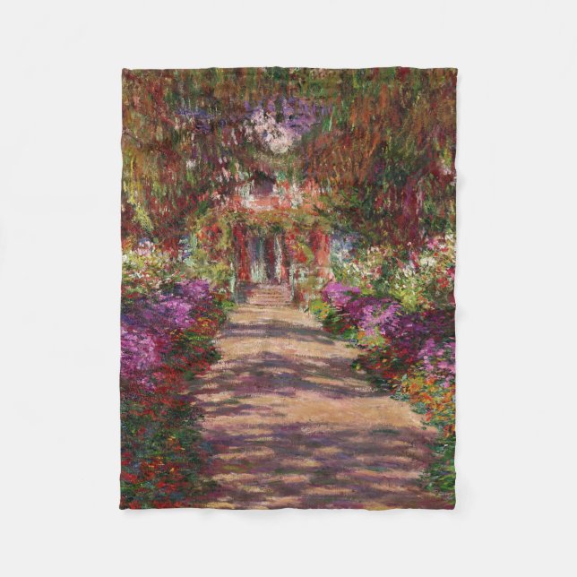 Claude Monet | A Pathway in Monet's Garden Fleece Blanket (Front)