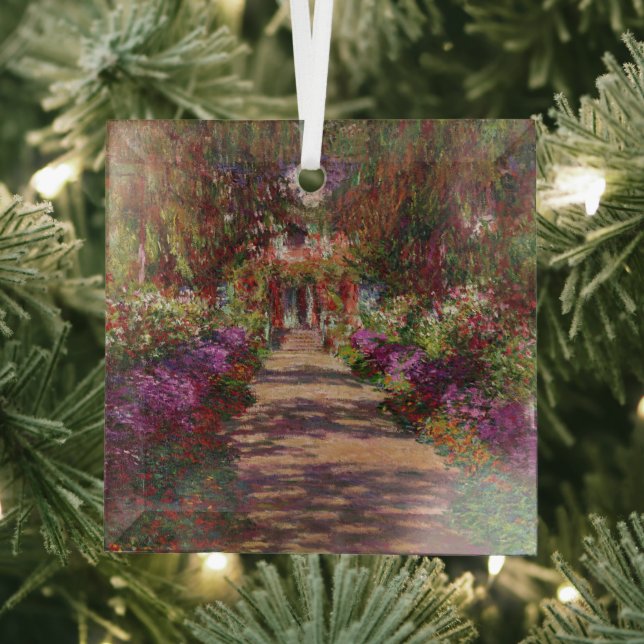 Claude Monet | A Pathway in Monet's Garden Glass Ornament (Insitu)