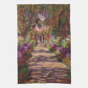 Claude Monet A Pathway in Monet's Garden Kitchen Towel