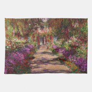 Claude Monet A Pathway in Monet's Garden Kitchen Towel