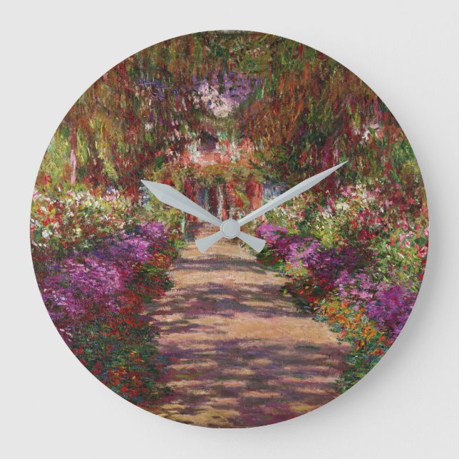 Claude Monet | A Pathway in Monet's Garden Large Clock (Front)
