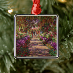 Claude Monet   A Pathway in Monet's Garden Metal Ornament