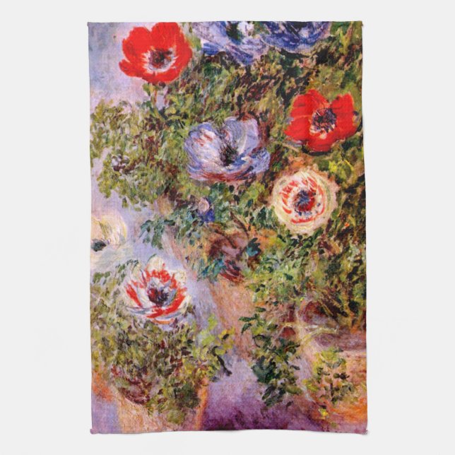 Claude Monet: Anemones Kitchen Towel (Vertical)