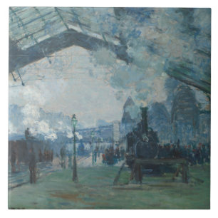 Claude Monet – Arrival of the Normandy Train Tile