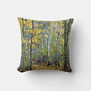 Claude Monet art: Wood Lane, painting by Monet Throw Pillow