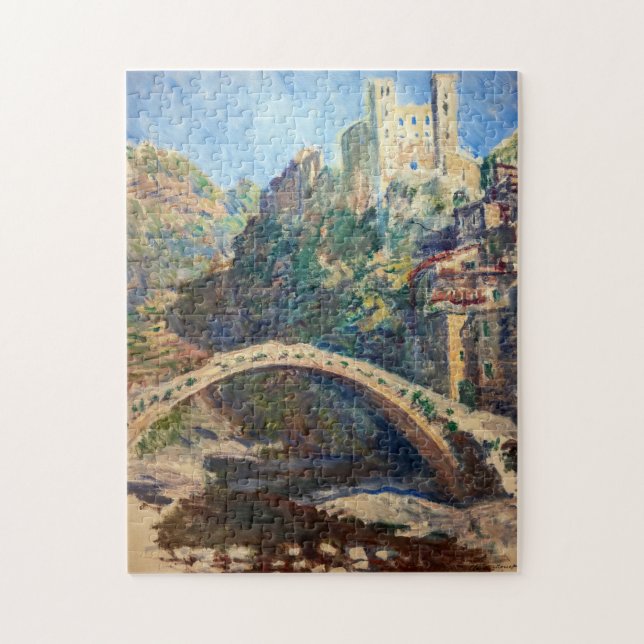 Claude Monet artwork - The Castle of Dolceacqua Jigsaw Puzzle (Vertical)