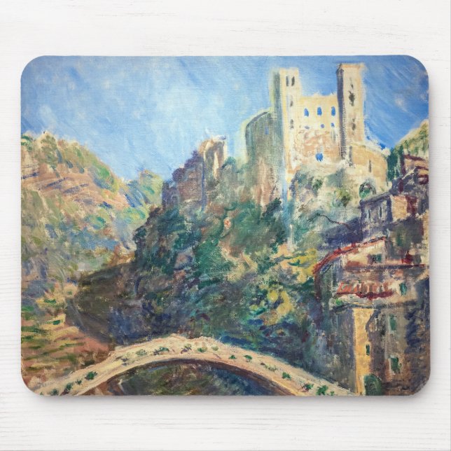 Claude Monet artwork - The Castle of Dolceacqua Mouse Pad (Front)