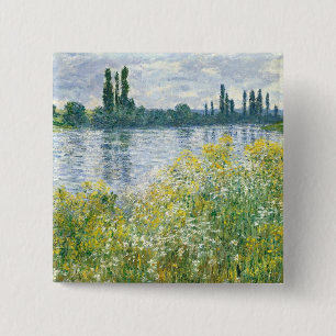 Claude Monet Banks of the Seine, Vetheuil, 1880 2 Inch Square Button