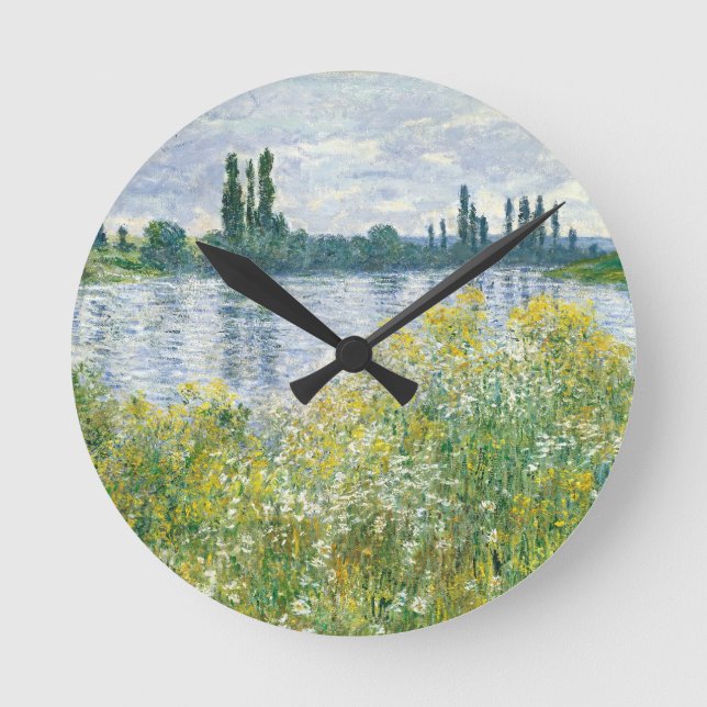 Claude Monet | Banks of the Seine, Vetheuil, 1880 Round Clock (Front)