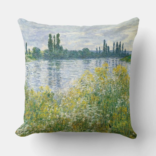 Claude Monet | Banks of the Seine, Vetheuil, 1880 Throw Pillow (Front)
