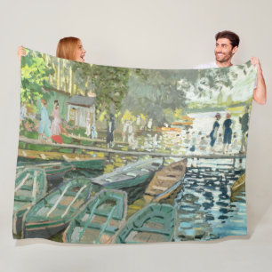 Claude Monet. Bathers at La Grenouillère Fleece Blanket