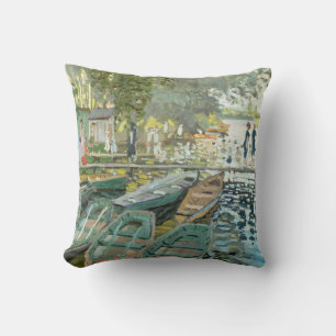 Claude Monet. Bathers at La Grenouillère Throw Pillow