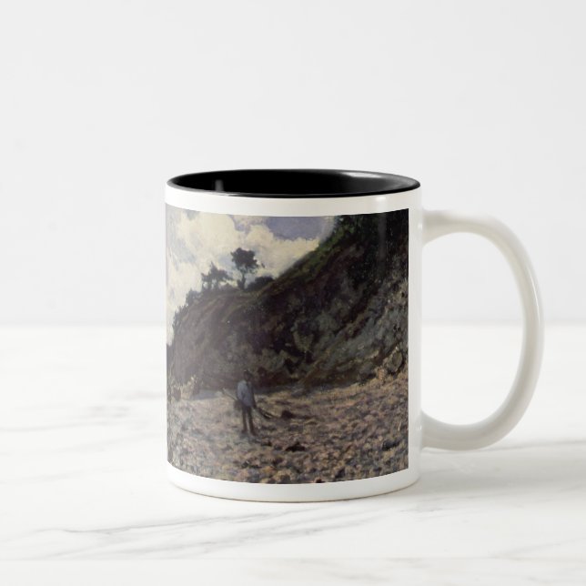 Claude Monet | Beach at Honfleur, 1864 Two-Tone Coffee Mug (Right)
