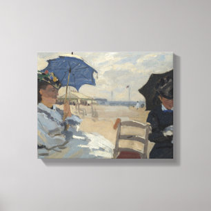 Claude Monet Beach Scene Canvas Print