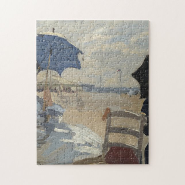 Claude Monet Beach Scene Jigsaw Puzzle (Vertical)