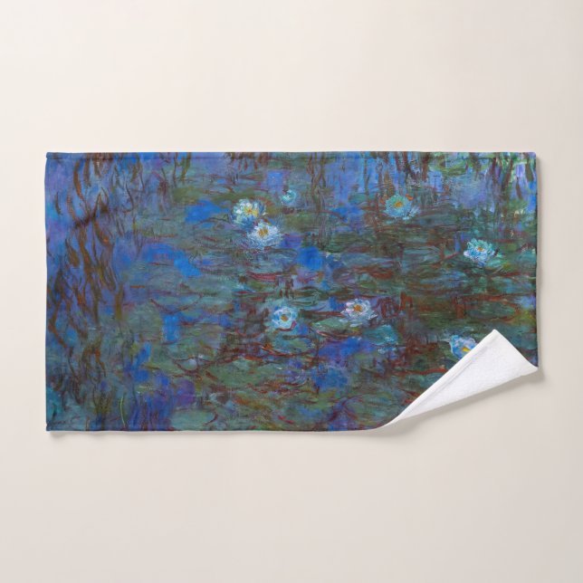 Claude Monet - Blue Water Lilies Bath Towel Set (Hand Towel)