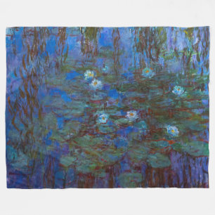 Claude Monet - Blue Water Lilies Fleece Blanket