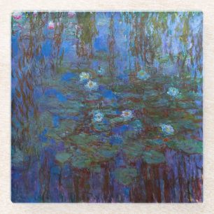Claude Monet - Blue Water Lilies Glass Coaster