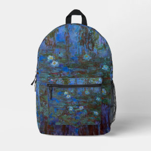 Claude Monet - Blue Water Lilies Printed Backpack
