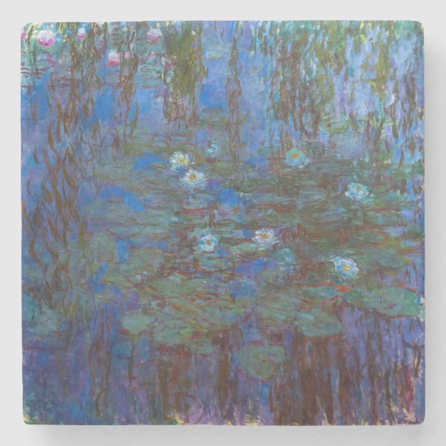 Claude Monet - Blue Water Lilies Stone Coaster (Front)