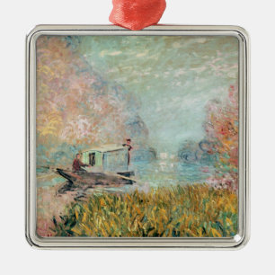 Claude Monet    Boat Studio on the Seine Metal Ornament