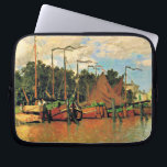 Claude Monet, Boats at Zaandam, Laptop Sleeve<br><div class="desc">Boats at Zaandam, famous painting by Claude Monet, 1871.</div>