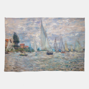 Claude Monet - Boats Regatta at Argenteuil Kitchen Towel