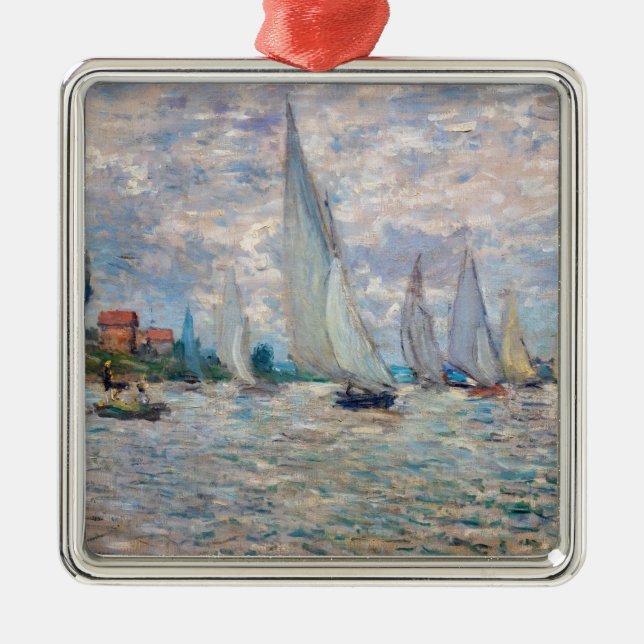 Claude Monet - Boats Regatta at Argenteuil Metal Ornament (Front)