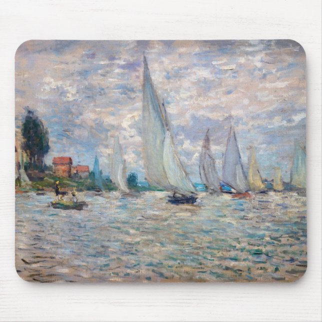 Claude Monet - Boats Regatta at Argenteuil Mouse Pad (Front)