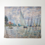 Claude Monet - Boats Regatta at Argenteuil Tapestry<br><div class="desc">The Boats Regatta at Argenteuil / Regate a Argenteuil - Claude Monet,  Oil on Canvas,  1874</div>