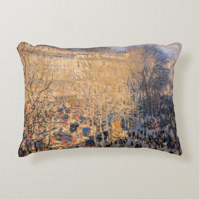 Claude Monet - Boulevard des Capucines in Paris Accent Pillow (Front)