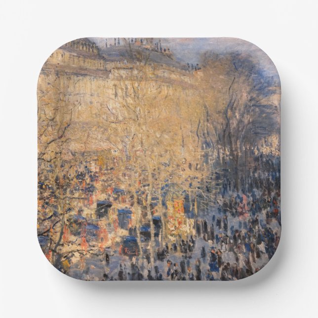 Claude Monet - Boulevard des Capucines in Paris Paper Plate (Front)