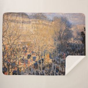 Claude Monet - Boulevard des Capucines in Paris Sherpa Blanket