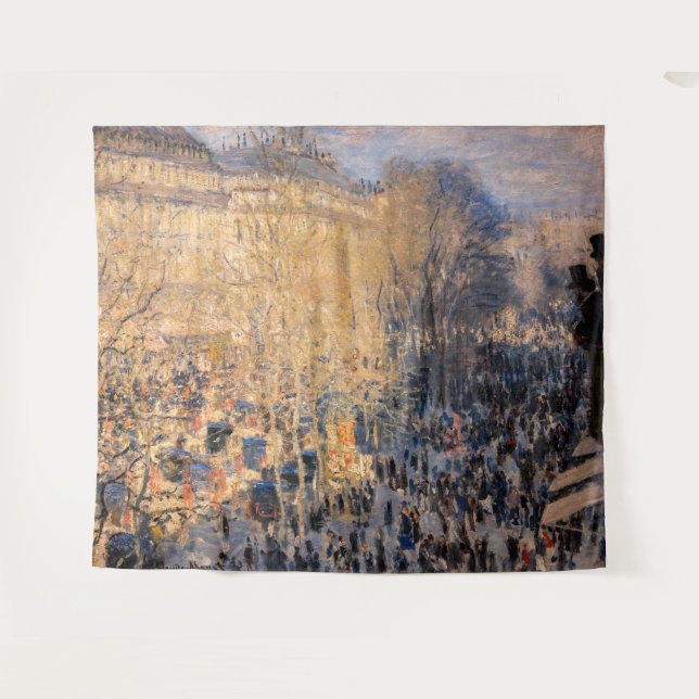 Claude Monet - Boulevard des Capucines in Paris Tapestry (Front (Horizontal))
