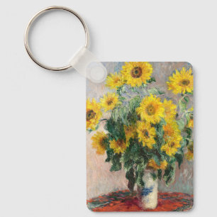 Claude Monet Bouquet of Sunflowers 1881 Art Keychain