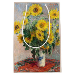 Claude Monet Bouquet of Sunflowers 1881 Art Medium Gift Bag