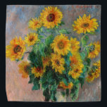 Claude Monet - Bouquet of Sunflowers Bandana<br><div class="desc">Bouquet of Sunflowers / Bouquet de tournesols - Claude Monet,  Oil on Canvas,  1881</div>